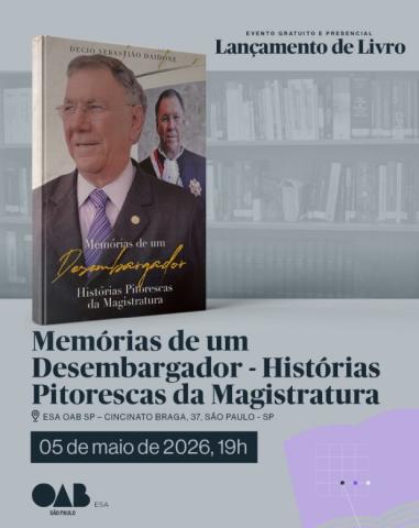 Acadêmico Décio Daidone lança livro sobre memórias e histórias da Magistratura
