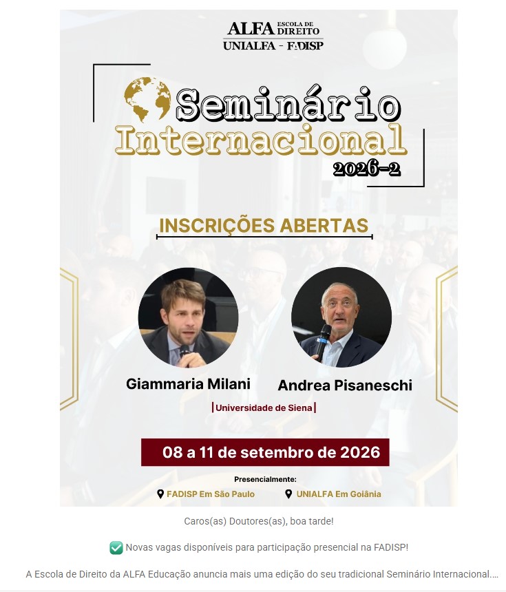 Seminário Internacional 2026 reúne professores da Universidade de Siena na FADISP